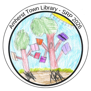 Trees with books on the branches as leaves.
